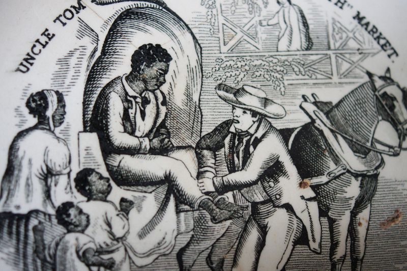 C1860 Slave Market Uncle Tom ForSale in Shackles Staffordshire Plate