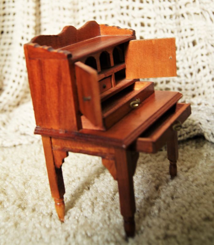 C1960s Mini Replica of 19thC Antique School Master's Desk Handcrafted