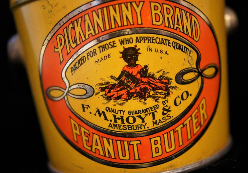 C1920 Pickaninny Brand Peanut Butter 1 LB Tin FM Hoyt Co Amesbury MA
