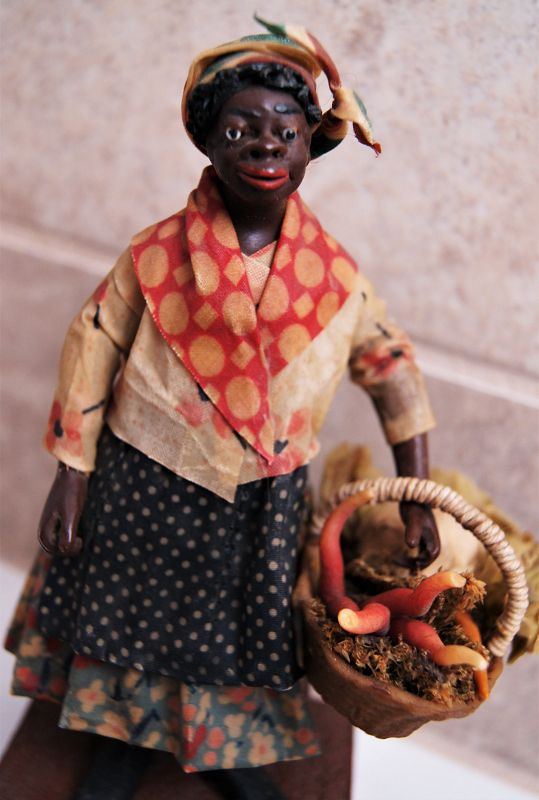 1920 New Orleans Vargas Wax Black Doll Female Vegetable Seller