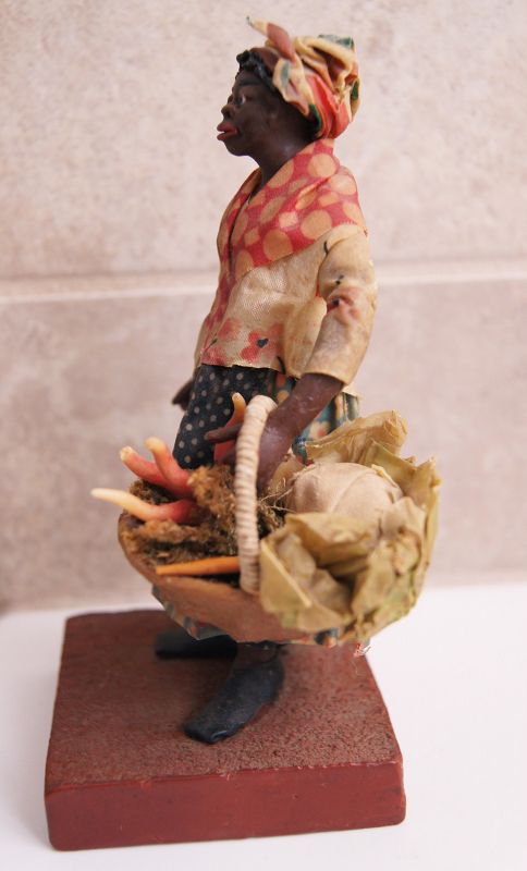1920 New Orleans Vargas Wax Black Doll Female Vegetable Seller
