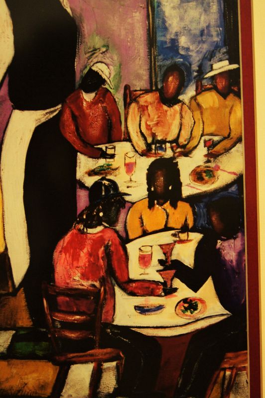 Signed Limited Edition 2005 Giclee Print DINING OUT Black Americana