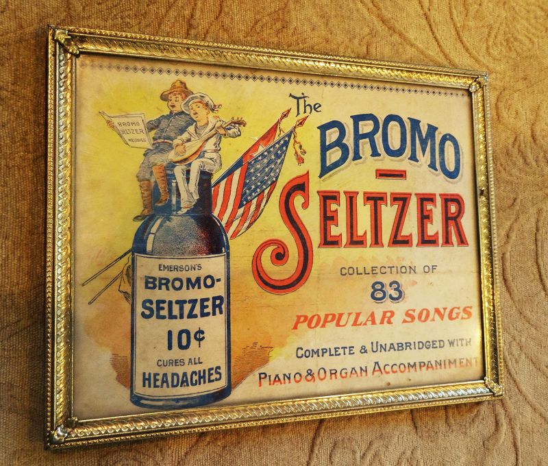 C1900 BROMO SELTZER Cure Song Book Cover Advertisement for Drug Stores