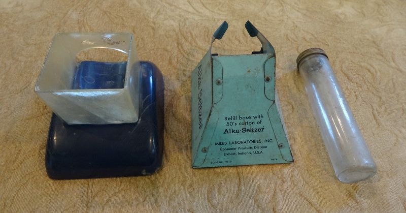 2 Vintage ALKA-SELTZER Pharmacy Drugstore Dispenser Product Displays
