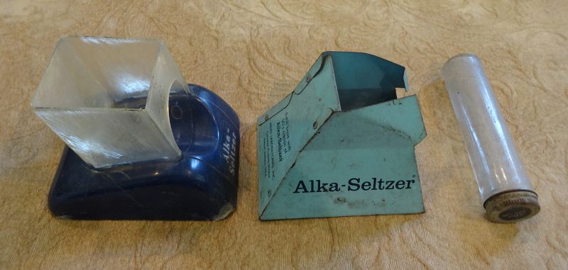 2 Vintage ALKA-SELTZER Pharmacy Drugstore Dispenser Product Displays