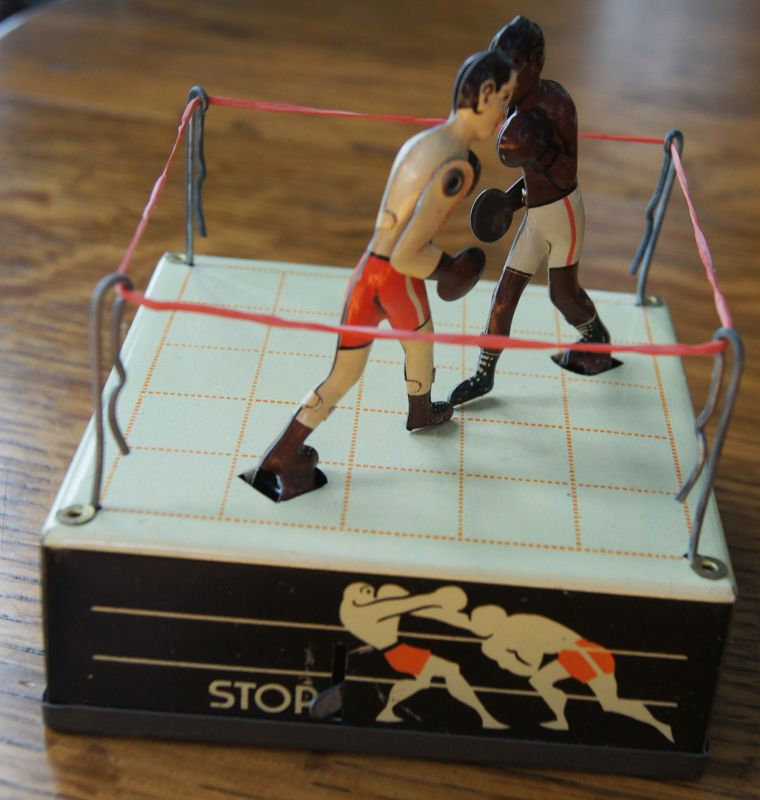 C1945-49 Black Americana Tin Windup Boxing Toy US ZONE GERMANY