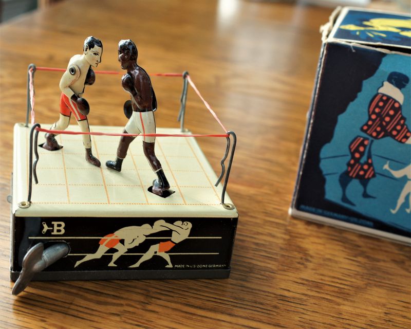 C1945-49 Black Americana Tin Windup Boxing Toy US ZONE GERMANY