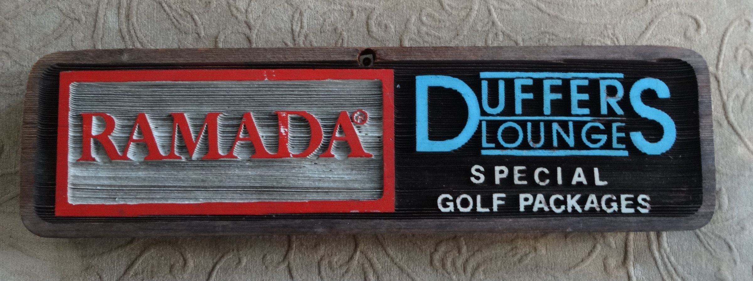 Ramada Inn Hotel Golf Sign Advertising DUFFERS LOUNGE Patriotic Colors