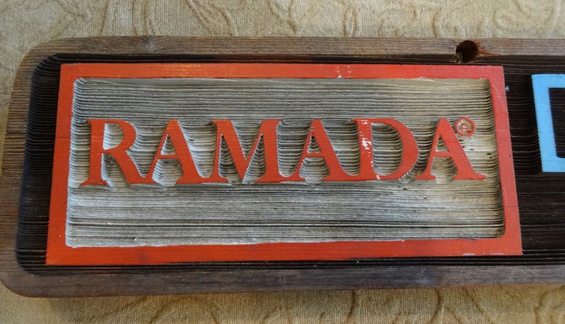 Ramada Inn Hotel Golf Sign Advertising DUFFERS LOUNGE Patriotic Colors