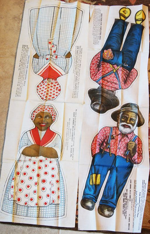 C1917 UNCUT SET Aunt Jemima Uncle Mose Rag Dolls withOriginal Envelope