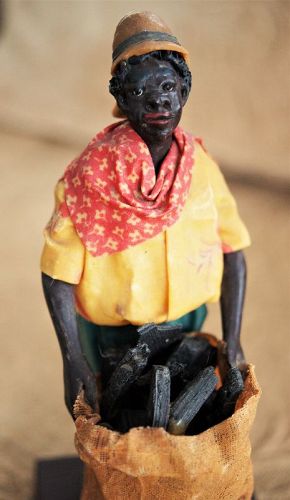 1920 RARE Vargas New Orleans Black Americana Wax Doll Male Wood Seller