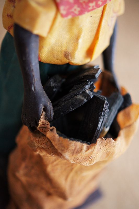 C1920s Vargas Wax Male Doll Coal Seller New Orleans Black Americana