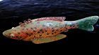 Sleek 1940-50s Folk Art Ice Fishing Fish Decoy Hand Painted +Carved