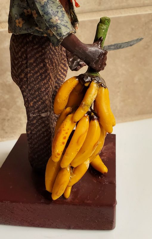 C1920 FAB Vargas Wax Male Banana Seller Figure + Machete New Orleans