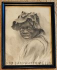 C1910 Orig Charcoal Young Black Boy Johnny Griffin WHO SAID WATERMELON