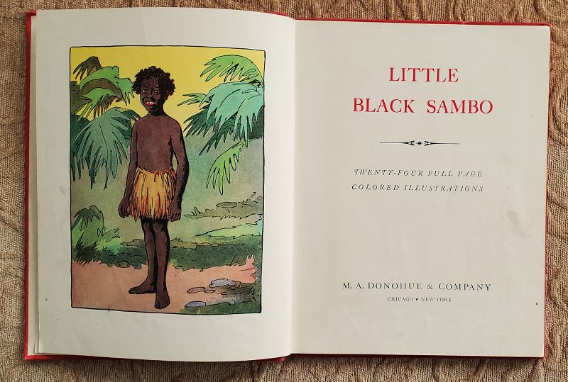 RARE 1940s Little Black Sambo Hardcover Book M.A. Donohue Co Chicago