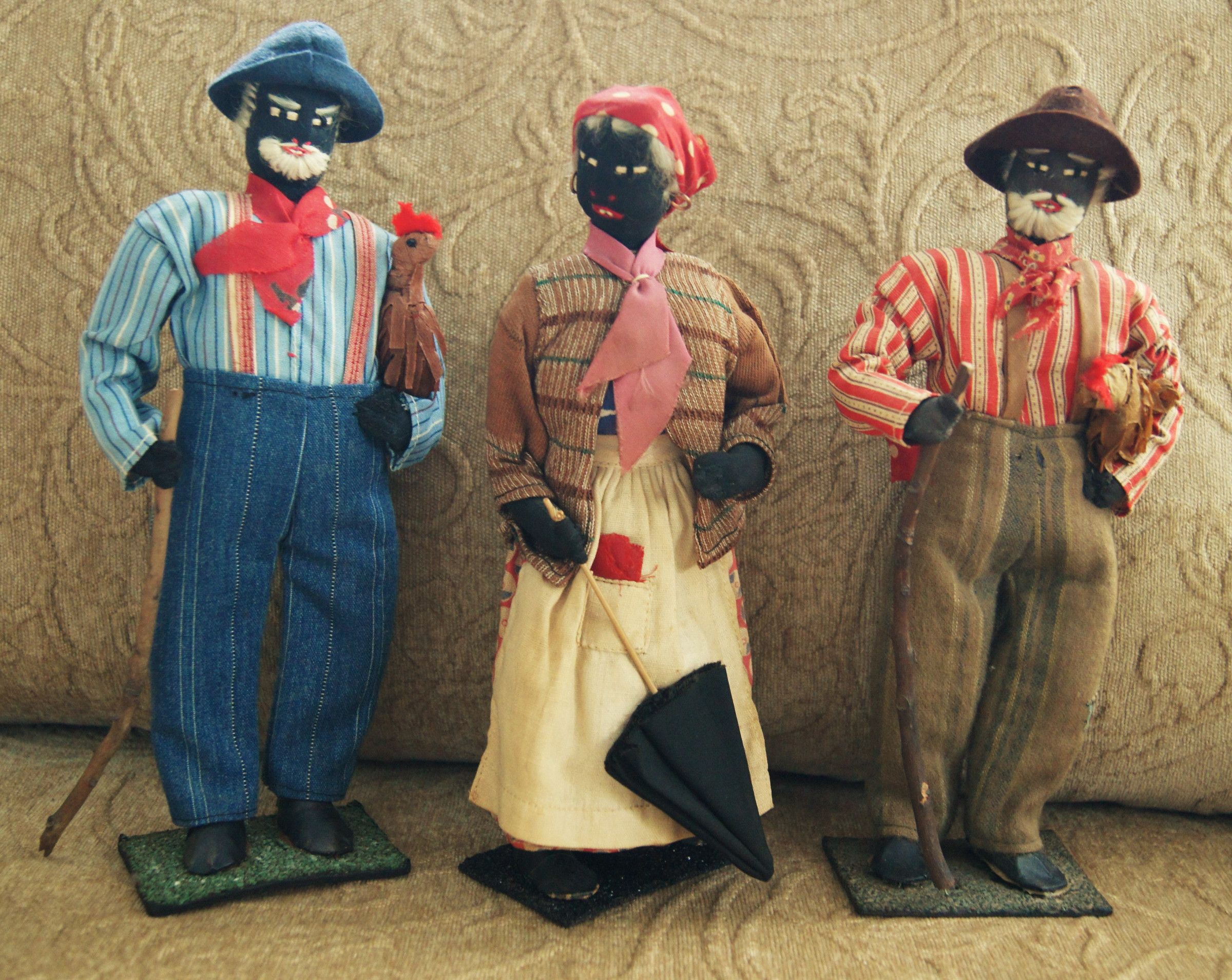 1930s Alabama Folk Art Black Americana Cloth Dolls WPA Project FDR Era