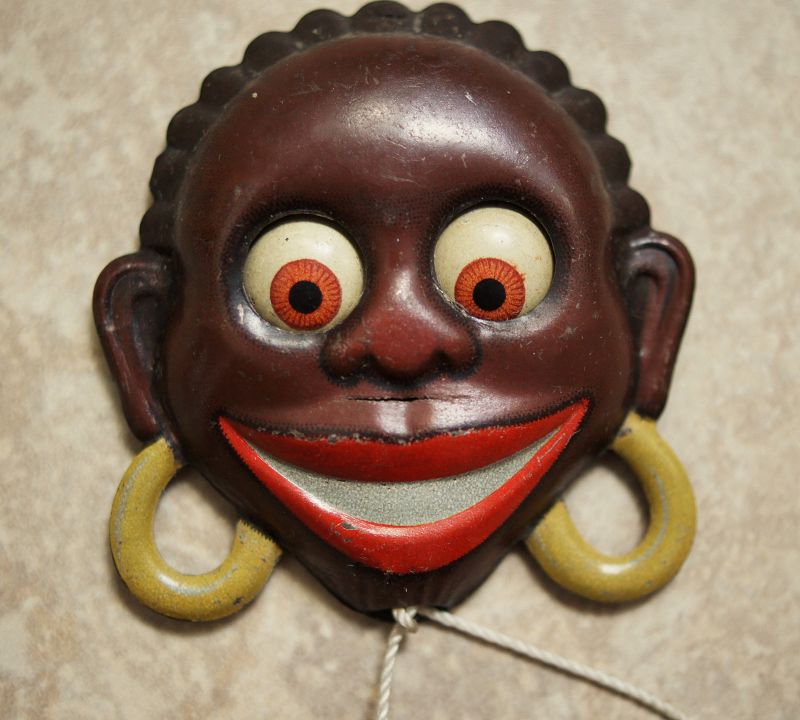 C1930s Googly Eye Black Face Dexterity Pin Toy Game Made in Germany