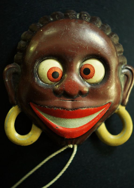 C1930s Googly Eye Black Face Dexterity Pin Toy Game Made in Germany