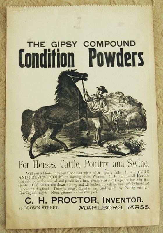 C1890 Veterinary Medicine Horse Cure GIPSY CONDITION POWDERS