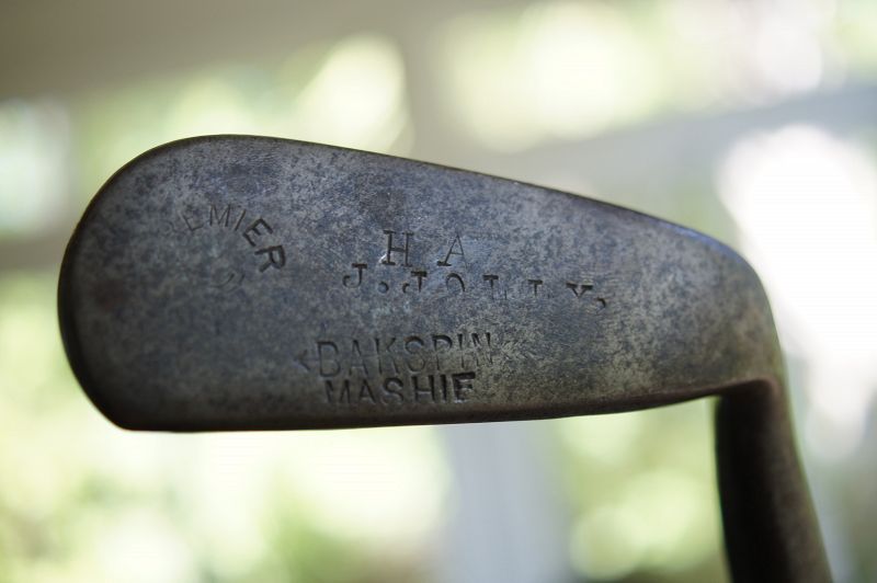 Rare C1910 Golf Club BURKE DEEP GROOVE MASHIE NIBLICK Hickory Shaft