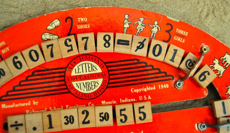FAB 1940 Copyrighted Junior Alphabet and Number Board for School