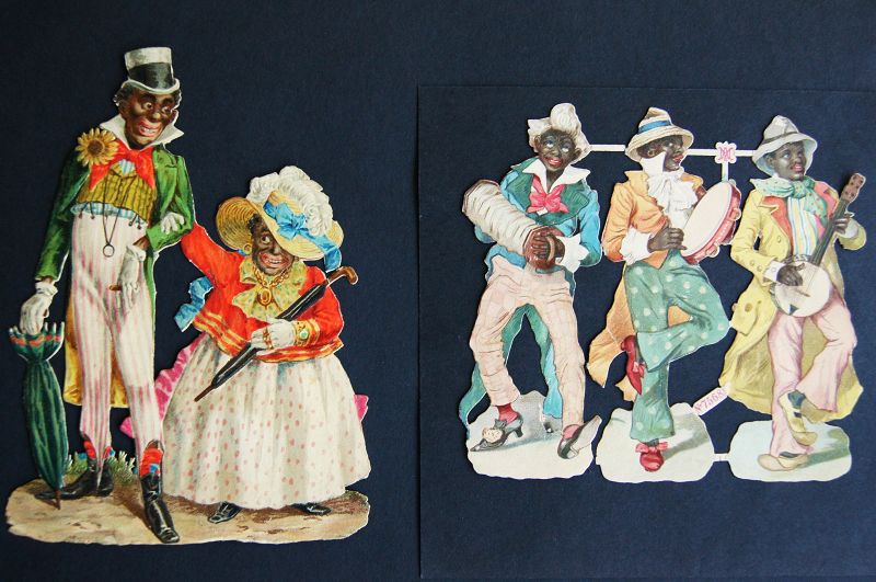 1880s Black Americana Die Cuts Musicians Older Couple Bim Bros London