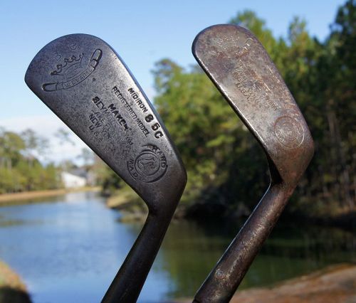 Two C1910 Seymour Dunn Golf Clubs Midiron + Pitcher Hickory Shaft
