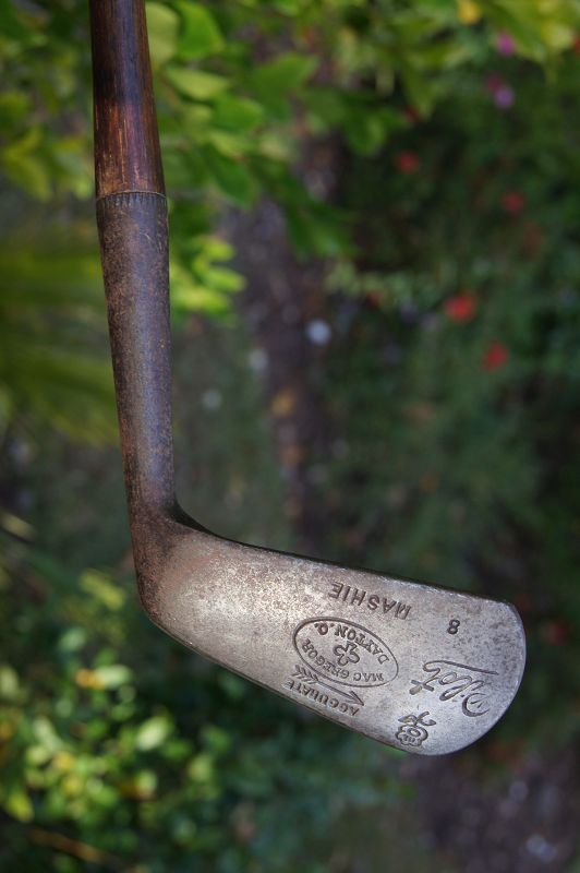 C1915 Rare Golf Club Macgregor Deep Groove Mashie Hickory Shaft