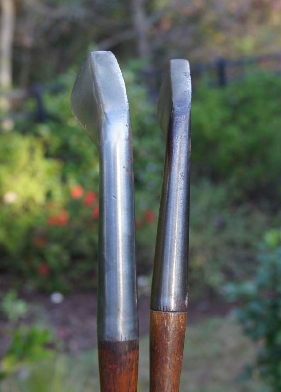 Two C1915 MASHIE Golf Clubs Smooth Face Low Profile Hickory Shaft