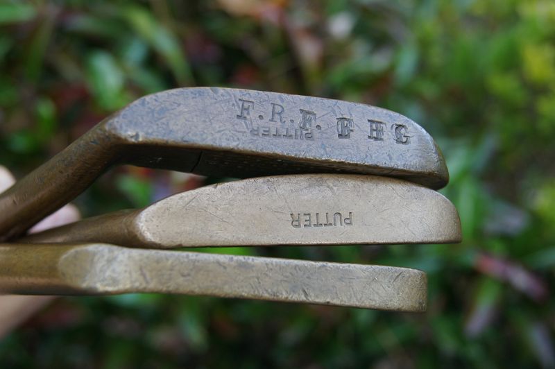 Three Fab C1920s Golf Clubs Brass Head Putters McGregor Hickory Shaft