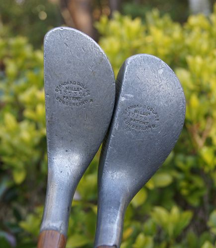 Two C1915 England Mills Standard Golf Putters Aluminum Hickory Shaft