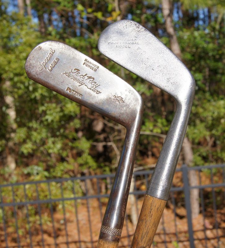 2 Golf Clubs C1920-30 Wilson Ted Ray Ladies Putter + Kroydon Mid Iron