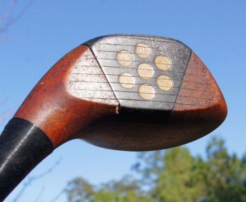 C1920-30 Golf Club Fancy Face MAJESTIC Brassie with Hickory Shaft