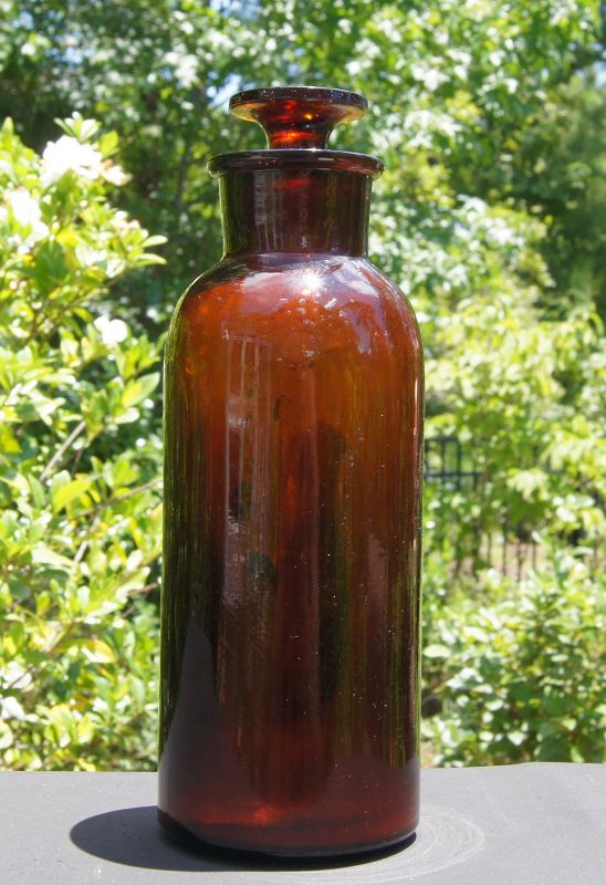 3 Sweet Wyeth Apothecary Bottles w/Shield Labels QUININE BENZOIN