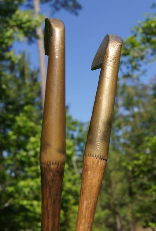 Two C1900 Golf Clubs Brass Smooth Face Hickory Era Hollywood NJ Mashie