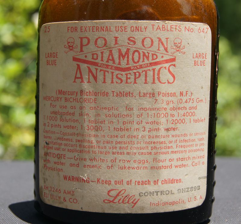 5 POISON MEDICINE BOTTLES ELI LILLY NARCOTIC STAMP CODEINE ATROPINE