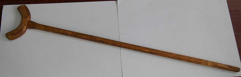 C1860s Civil War Era Handcrafted Wood Soldiers' Crutch