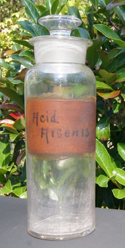 C1880 ACID ARSENIC Apothecary Bottle Wide Mouth