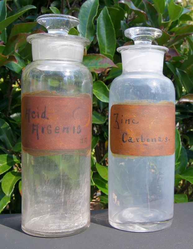 C1880 ACID ARSENIC Apothecary Bottle Wide Mouth