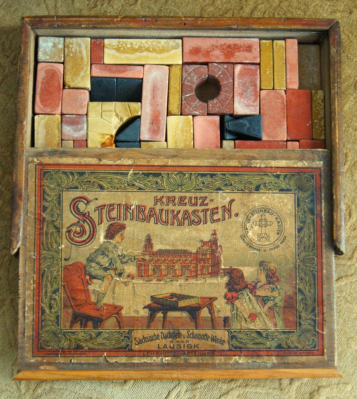 1890s Kreuz Steinbaukasten Architectural STONE School Building Blocks