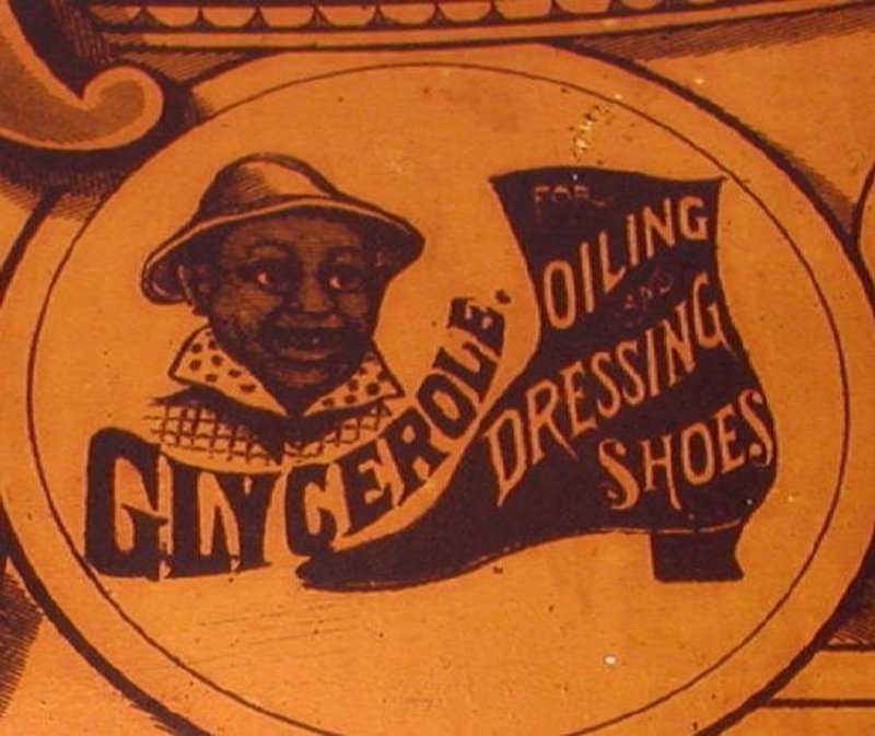 RARE 1915 Black Memorabilia Shoe Oil Advertising Trunk