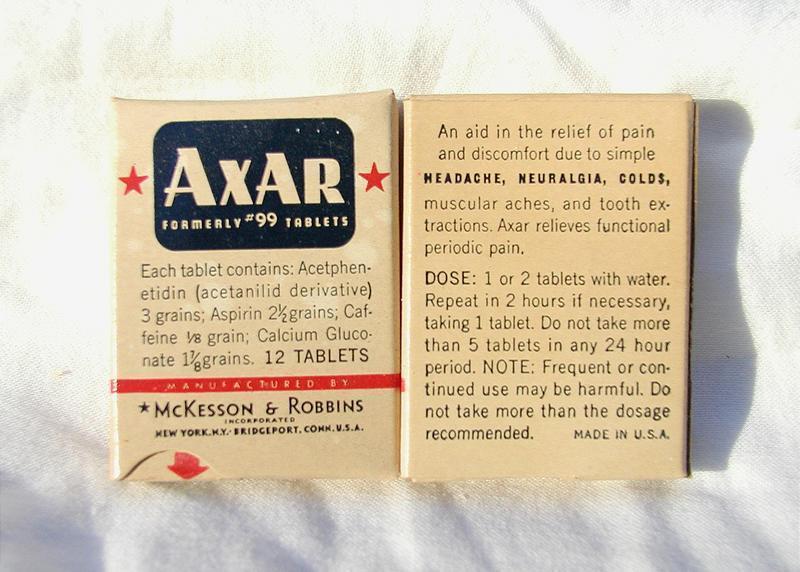 AXAR Pharmacy Headache Neuralgia Colds Display