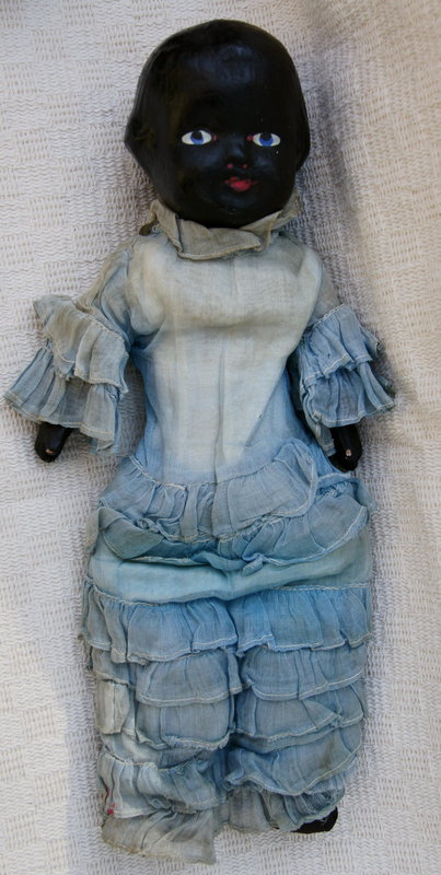 C1910 Beautiful Black Memorabilia Composition Shoulder Head Doll