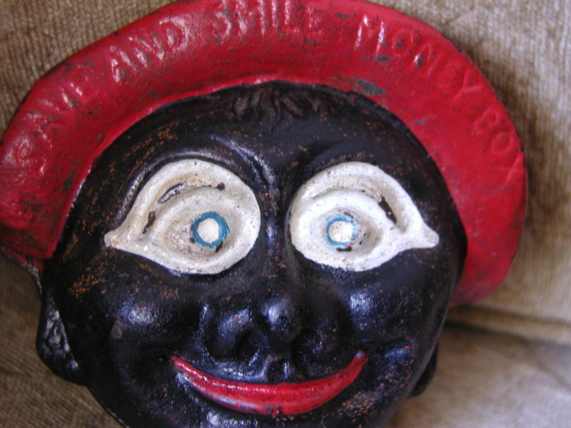 1930s Cast Iron Black Man SAVE AND SMILE Money Bank