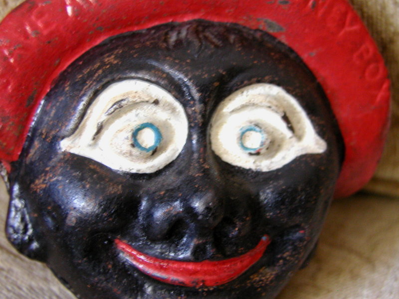 1930s Cast Iron Black Man SAVE AND SMILE Money Bank