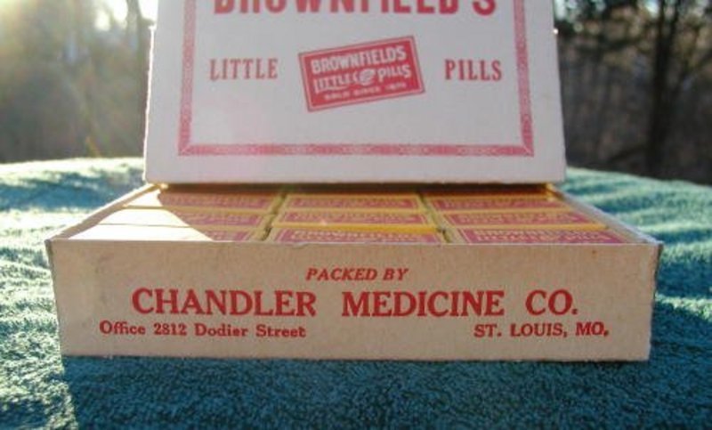 Brownfields Little Pills Cathartic Laxative Drug Store Display UNUSED