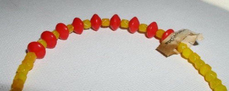 New Orleans 1930s Czech Glass Mardi Gras Beads Necklace