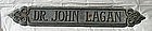 19thC Cast Iron Art Nouveau San Francisco CA Doctor Sign Dr John Lagan