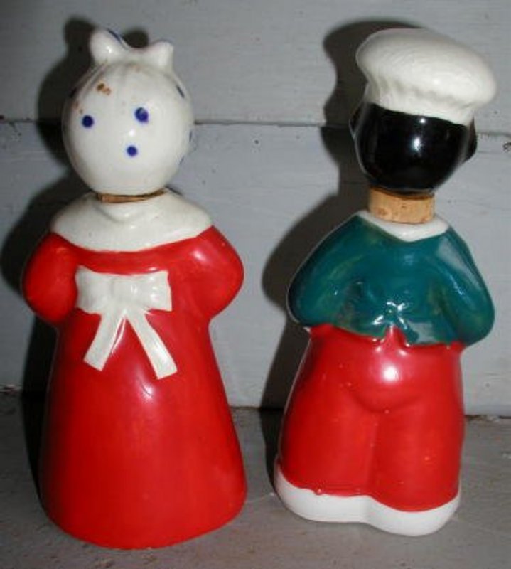 1940s Japan Oil Vinegar Set Black Mammy and Uncle Mose